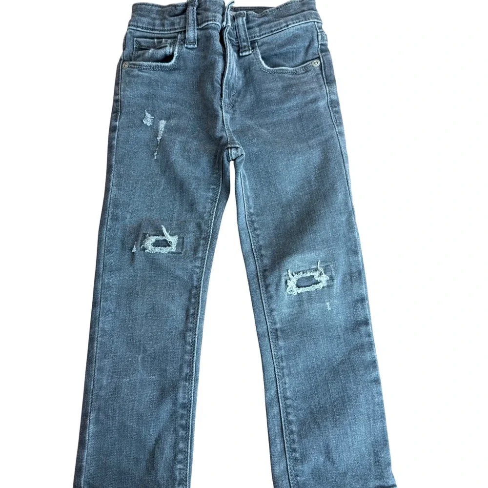SALE Old Navy Kids 3T Gray Distressed‎ Jeans Karate Skinny Adjustable Waist